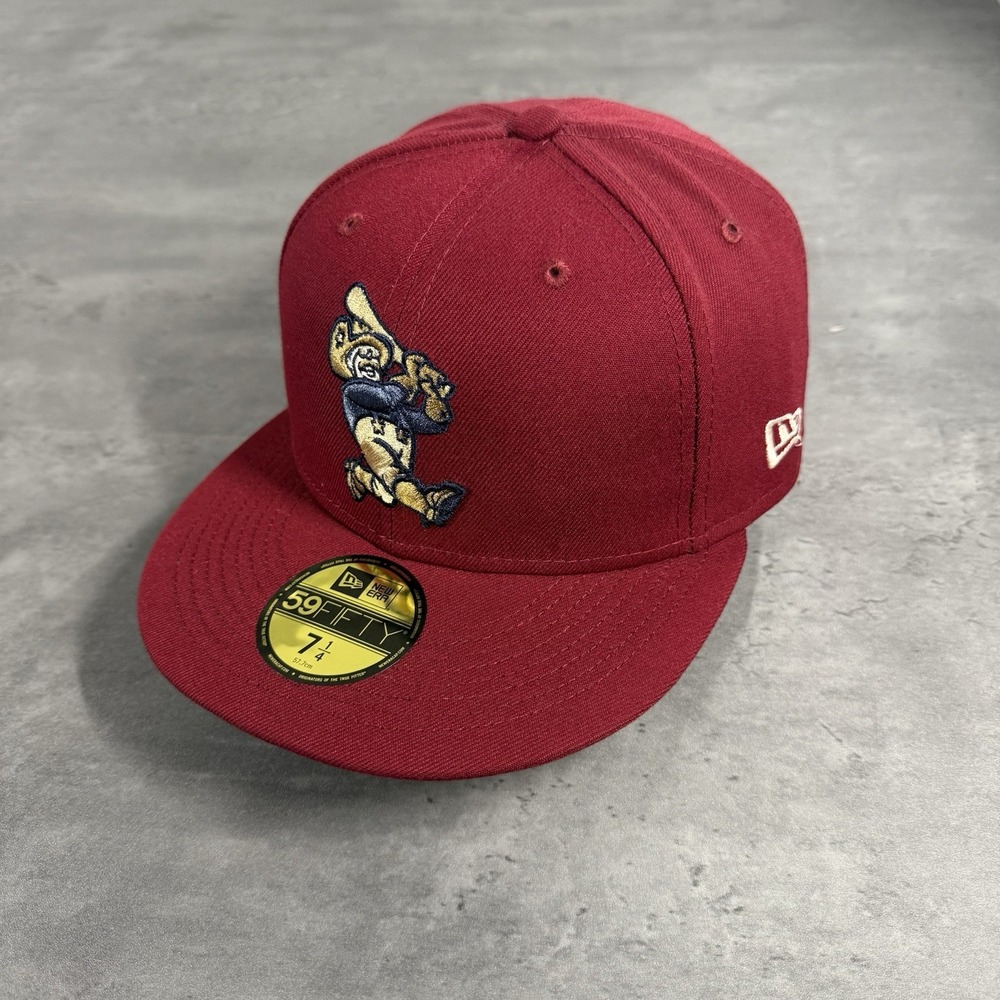 Frisco RoughRiders Hat New Era Cap 7 1/4 Burgundy Rangers MiLB Farm Alternate